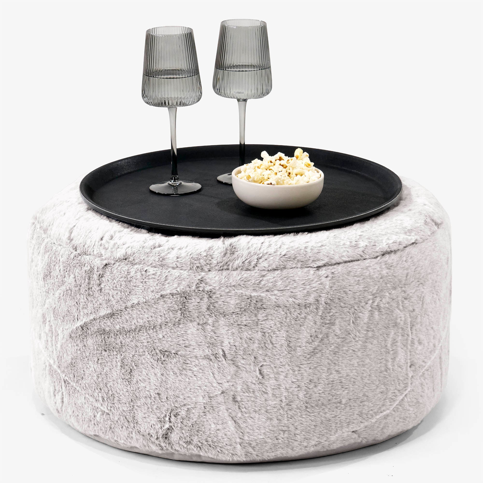 Tray Top Ottoman Pouf